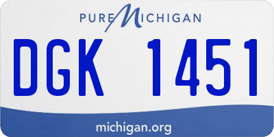 MI license plate DGK1451