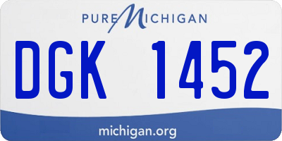 MI license plate DGK1452