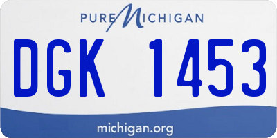 MI license plate DGK1453