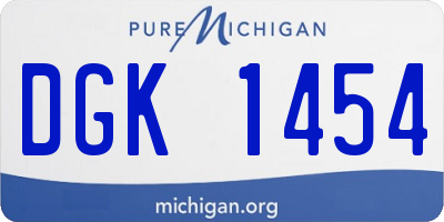 MI license plate DGK1454