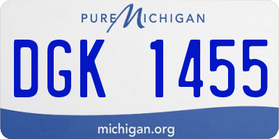 MI license plate DGK1455