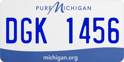 MI license plate DGK1456