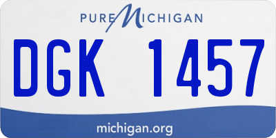 MI license plate DGK1457