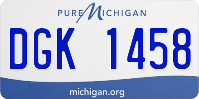 MI license plate DGK1458