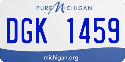 MI license plate DGK1459