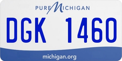 MI license plate DGK1460