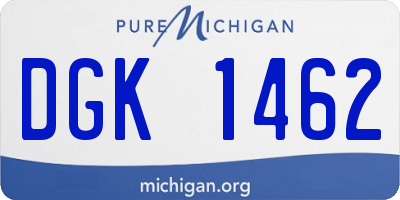 MI license plate DGK1462
