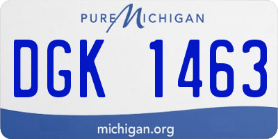 MI license plate DGK1463