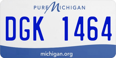 MI license plate DGK1464