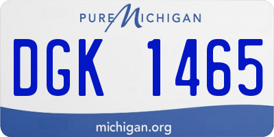 MI license plate DGK1465