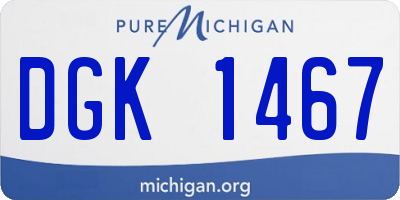 MI license plate DGK1467