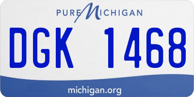 MI license plate DGK1468