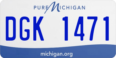 MI license plate DGK1471
