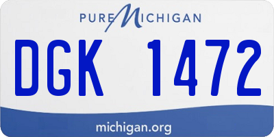 MI license plate DGK1472