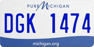 MI license plate DGK1474