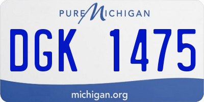 MI license plate DGK1475