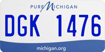 MI license plate DGK1476