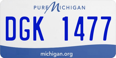 MI license plate DGK1477
