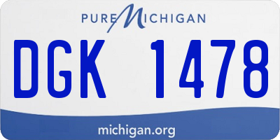 MI license plate DGK1478