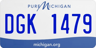 MI license plate DGK1479