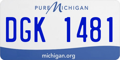MI license plate DGK1481
