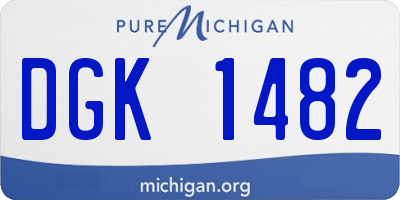 MI license plate DGK1482