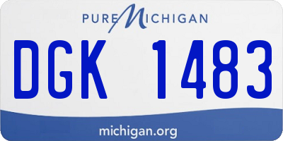 MI license plate DGK1483