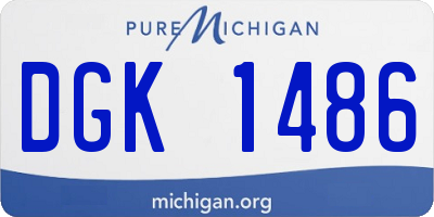 MI license plate DGK1486