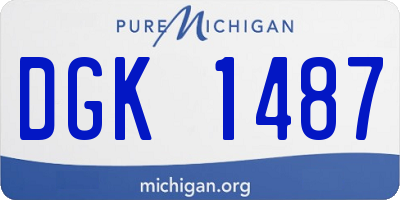 MI license plate DGK1487