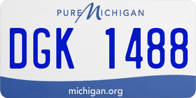 MI license plate DGK1488