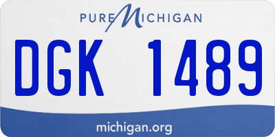 MI license plate DGK1489
