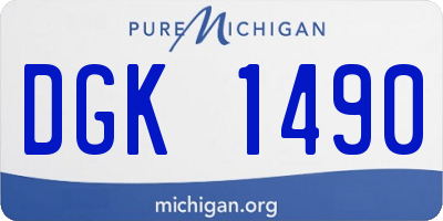 MI license plate DGK1490