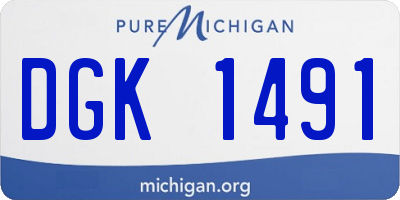 MI license plate DGK1491