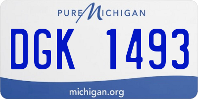 MI license plate DGK1493
