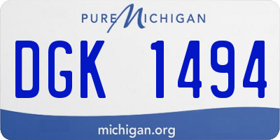 MI license plate DGK1494