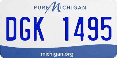 MI license plate DGK1495