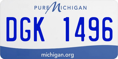 MI license plate DGK1496
