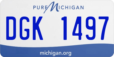 MI license plate DGK1497