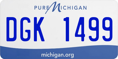 MI license plate DGK1499