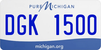 MI license plate DGK1500