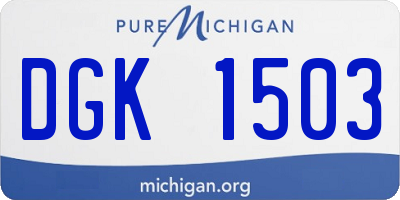 MI license plate DGK1503