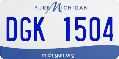 MI license plate DGK1504