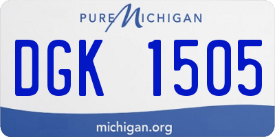 MI license plate DGK1505
