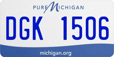 MI license plate DGK1506