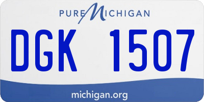 MI license plate DGK1507