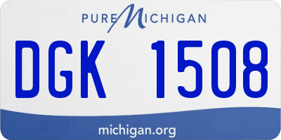 MI license plate DGK1508