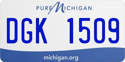 MI license plate DGK1509
