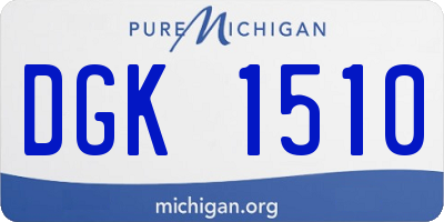 MI license plate DGK1510