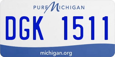 MI license plate DGK1511