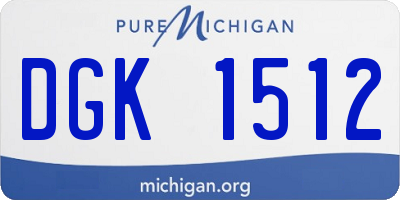 MI license plate DGK1512